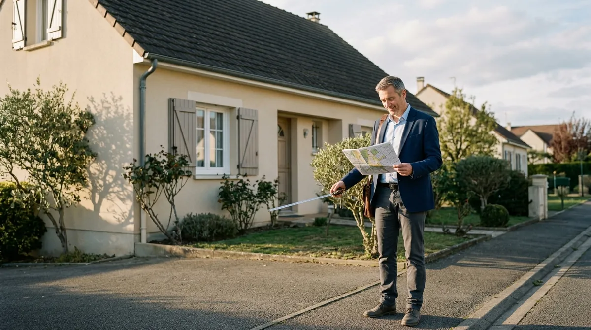 Agent immobilier estimant la valeur d’une maison